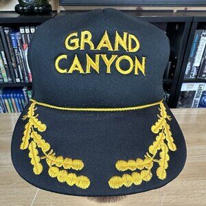 Vintage GRAND CANYON Trucker Hat Snapback Scrambled Egg Black Yellow